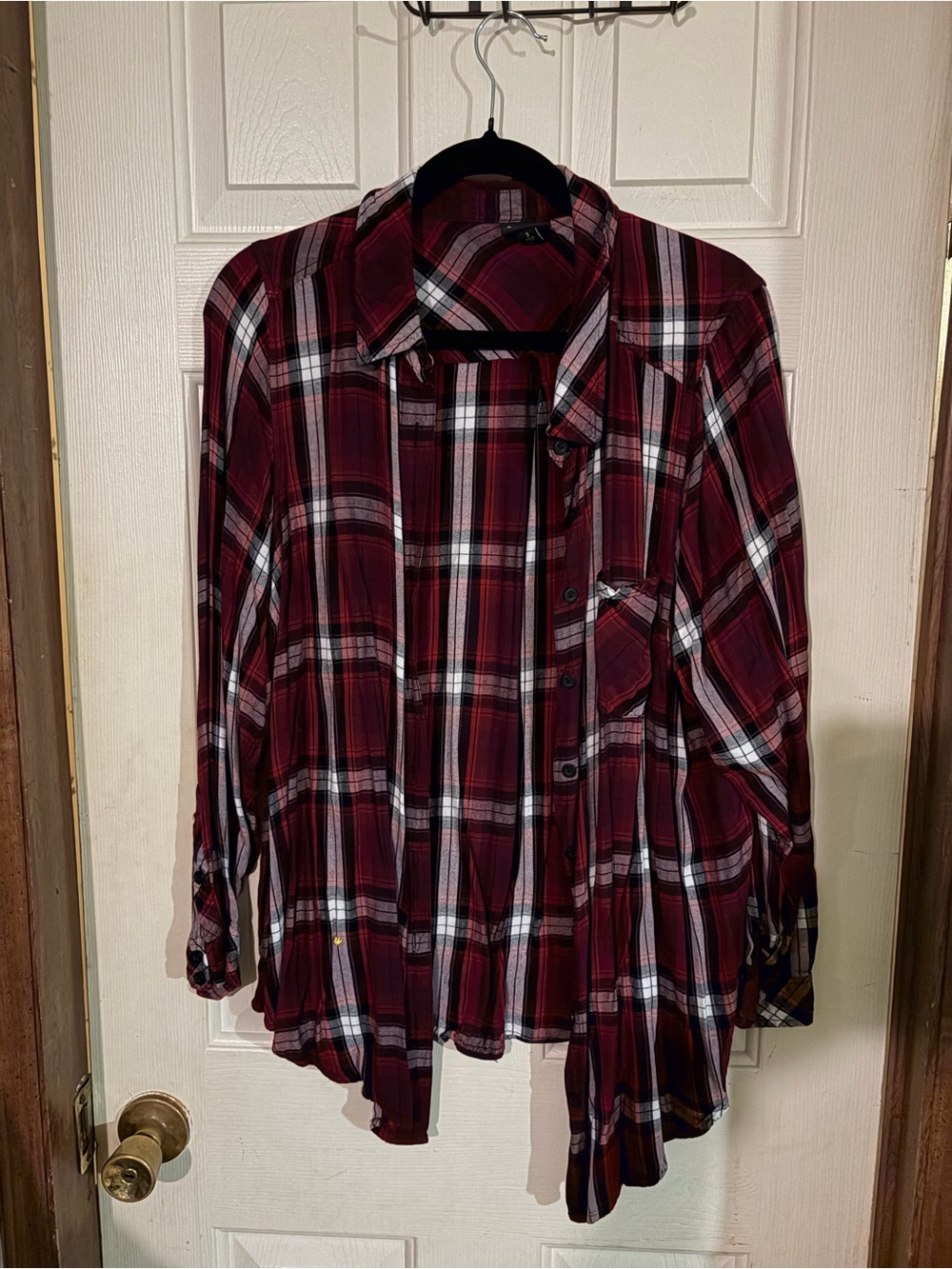torrid Burgundy Plaid Button-Down Shirt
